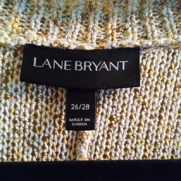 Womans 26/28 Lane Bryant Orange, Silver And Cream Cardigan Sweater - Picture 2 of 5